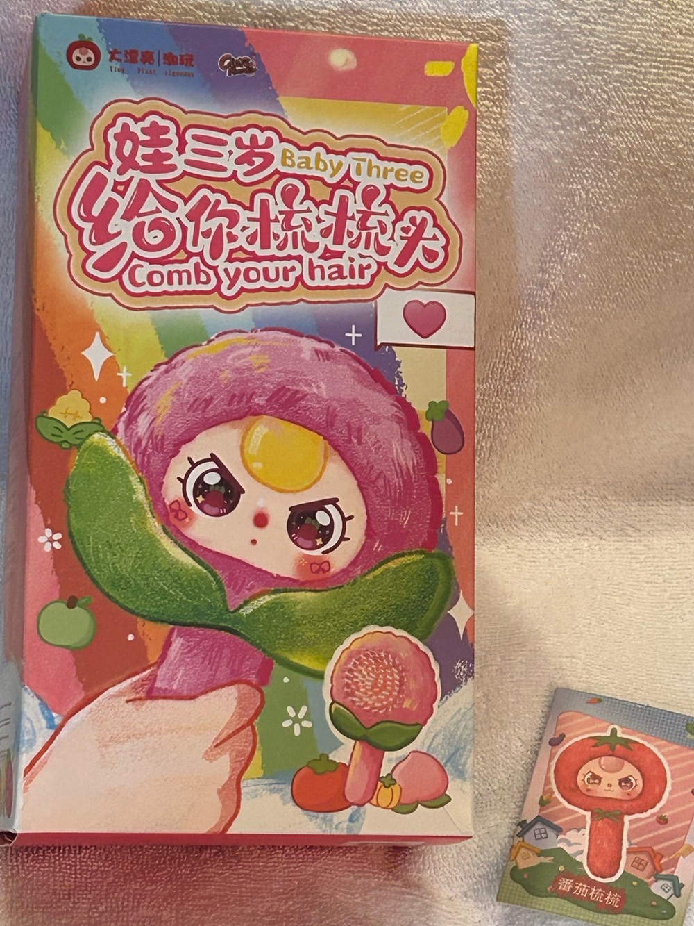 Baby Three “Comb your hair” Cute Red Tomato Character Brush pendant